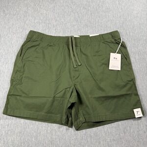Free Assembly‎ Shorts Men XL 7" Inseam Green Pull On Casual Chino Twill Everyday